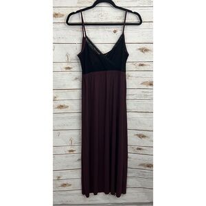 Alembika Eggplant Purple Lace Bust Tank Slip Dress Lagenlook Romantic